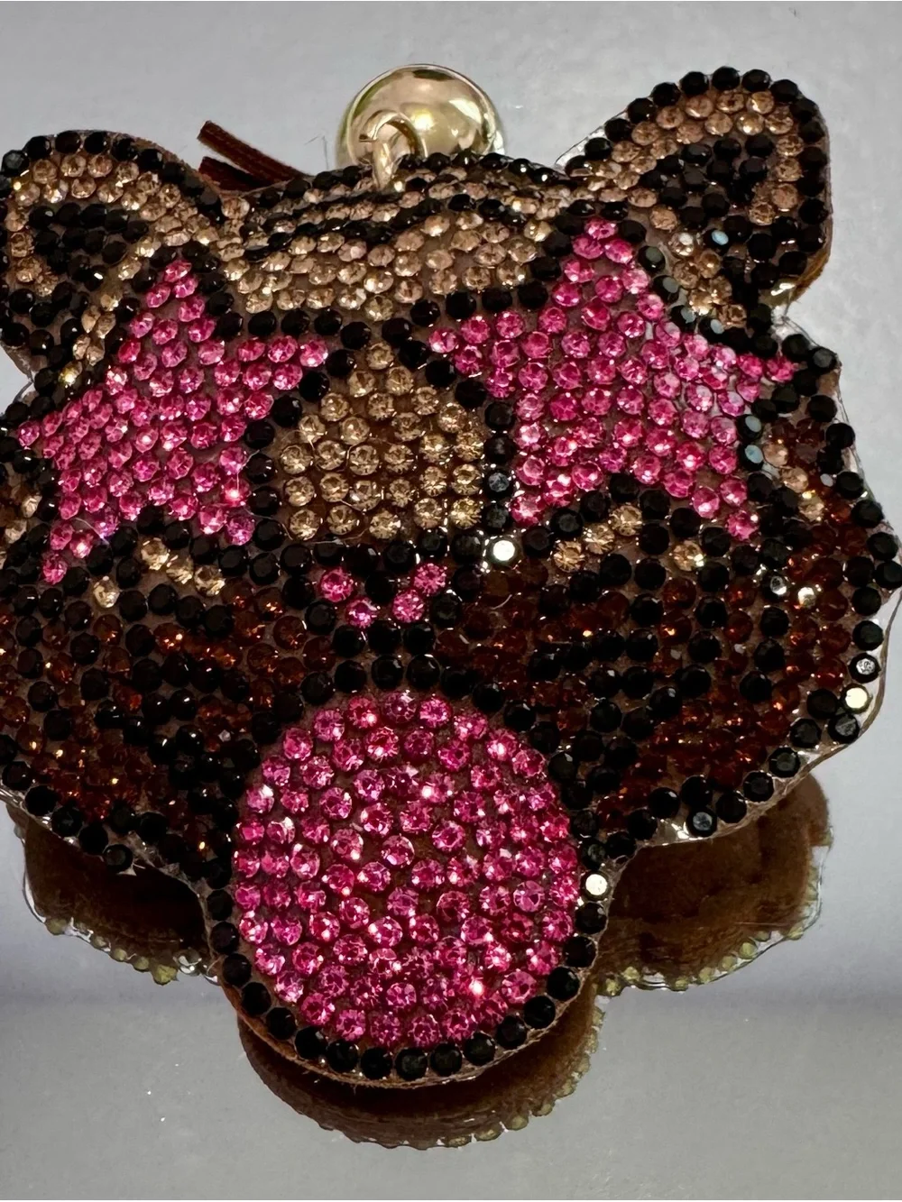 New Brown/Pink Crystal Dopamine Tiger Keychain Bag Charm